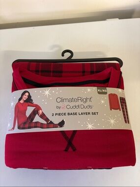 ClimateRight by Cuddl Duds Red 2-Piece Base Layer Set - XL